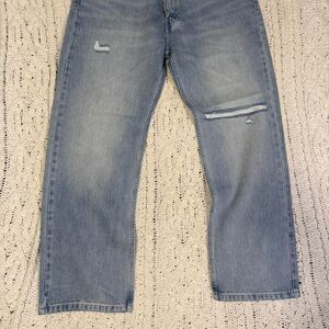 Levi’s SilverTab Straight Fit Made Distressed Men’s Light Wash Size 38X30